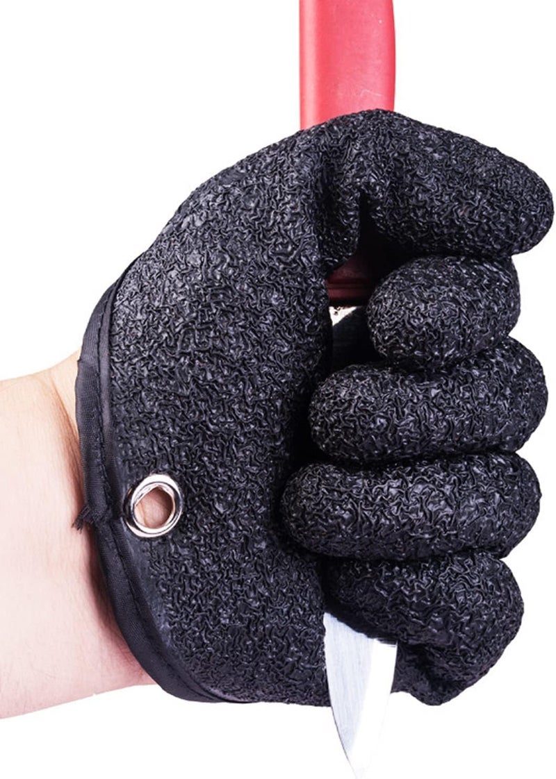 Odluzy Fishing Catching Gloves - Professional Puncture Proof Anti-Slip Gloves for Fishermen (Black) - Image 2