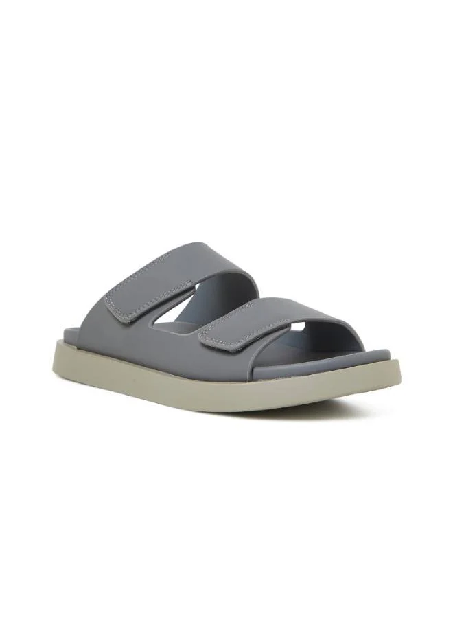 Geoomnii GEOOMNII Arabic Sandals for Mens – GREY Sandals with Slip On | Comfortable PU Upper & TPR Sole
