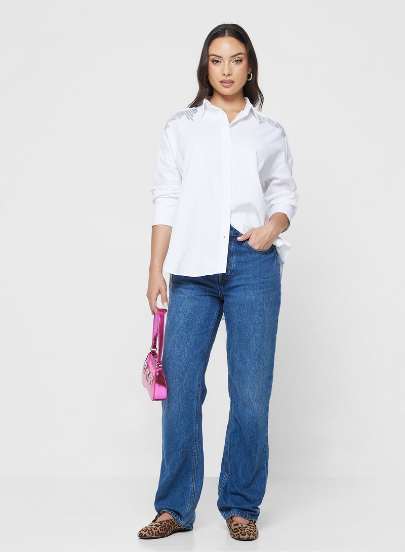 ONLY ONLOREGON LEANA LIFE Long sleeve EMBELIished SHIRT - Image 4