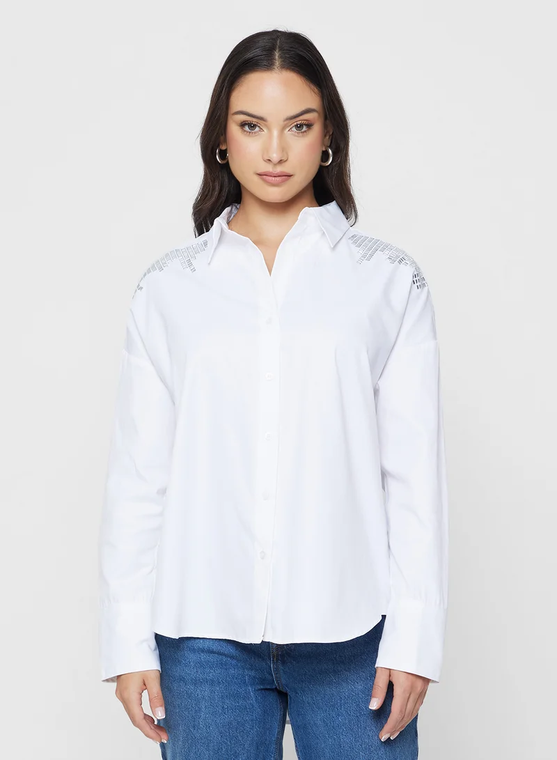 ONLY ONLOREGON LEANA LIFE Long sleeve EMBELIished SHIRT
