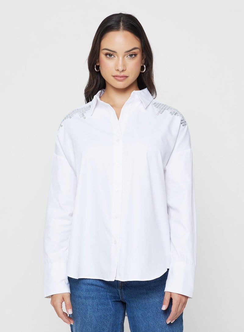 ONLY ONLOREGON LEANA LIFE Long sleeve EMBELIished SHIRT - Image 2