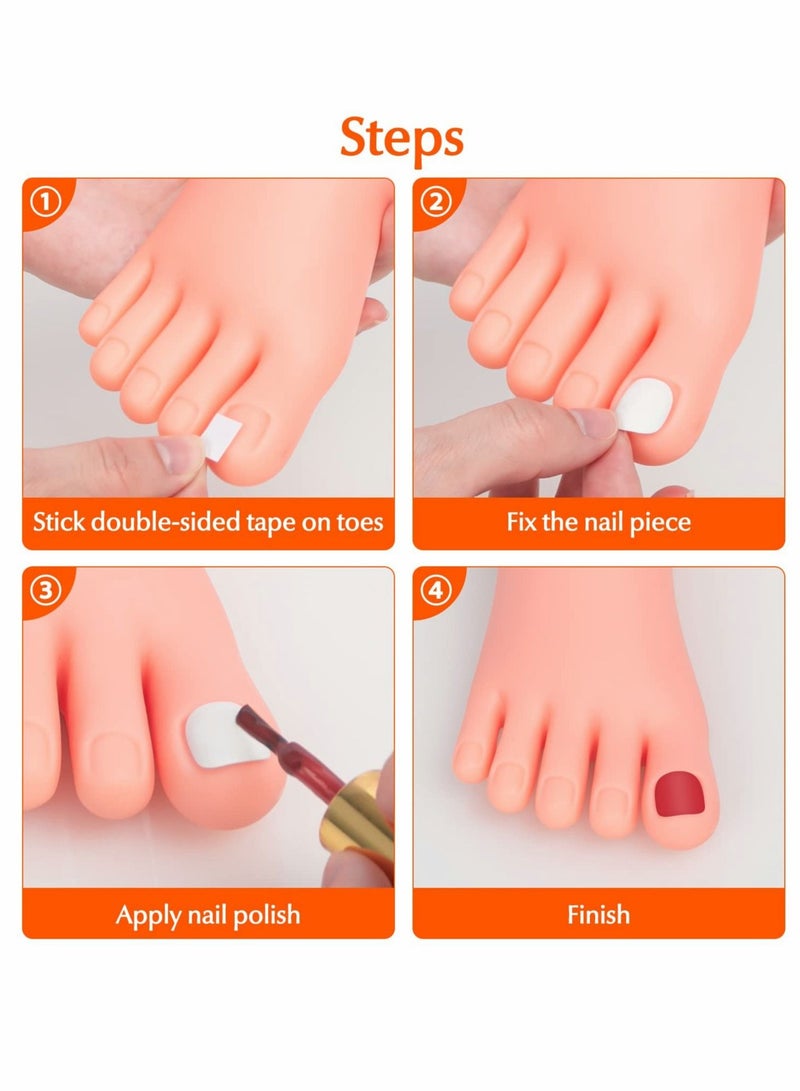 Excefore Practice Fake Foot Model, 1 Pair Flexible Feet mannequin for Nails, Fake Mannequin Legs Nail Foot for Acrylic Nails, Movable Soft Silicone Prosthetic Manicure Tool for Nail Art Training Display(L+R) - Image 3