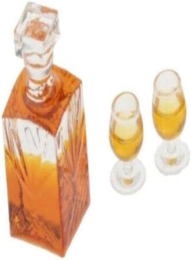 Qintreesify A Set of Exquisite Mini Whiskey Wine Bottle Bar Model,1:12 Scale Dollhouse Miniature Accessories,Verisimilitude Mini Whiskey Wine Decoration,Decor Dollhouse Accessories - Image 1