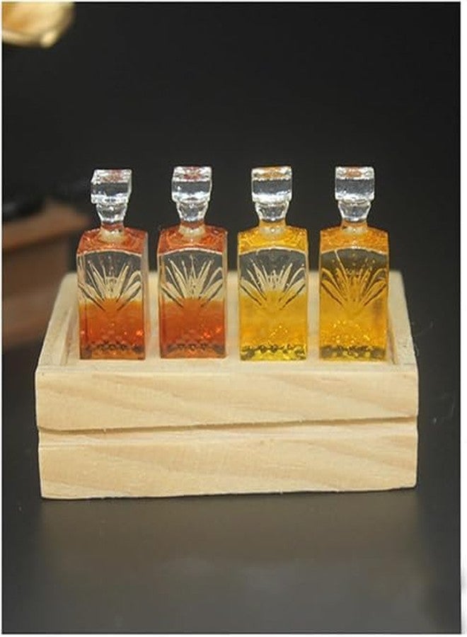 Qintreesify A Set of Exquisite Mini Whiskey Wine Bottle Bar Model,1:12 Scale Dollhouse Miniature Accessories,Verisimilitude Mini Whiskey Wine Decoration,Decor Dollhouse Accessories - Image 5