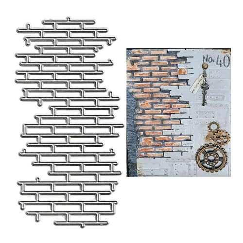 AHTOLS Brick Irregular Net Cutting Dies, Wall Net Die Cuts Metal Embossing Stencils Template Mould for Card Scrapbooking and DIY Craft Album Paper Card Decor - Image 1