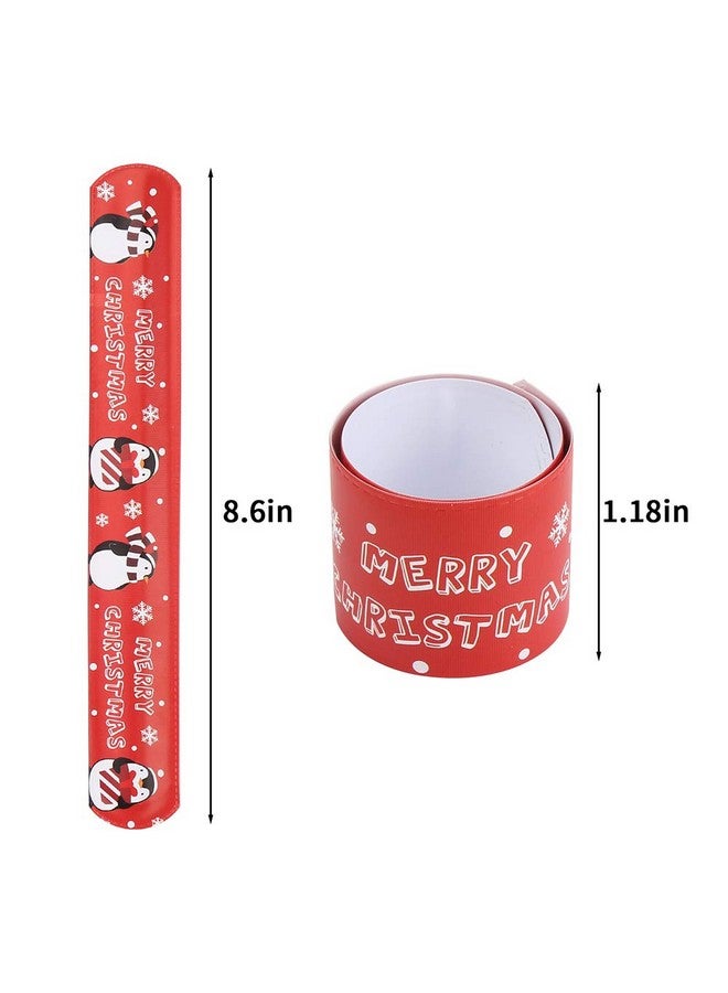 CCINEE Christmas Slap Bracelets,Xmas Slap Wristbands Snata Claus Reindeer For Christmas Party Gift Bag Filler Giveaways,48Pcs - Image 2