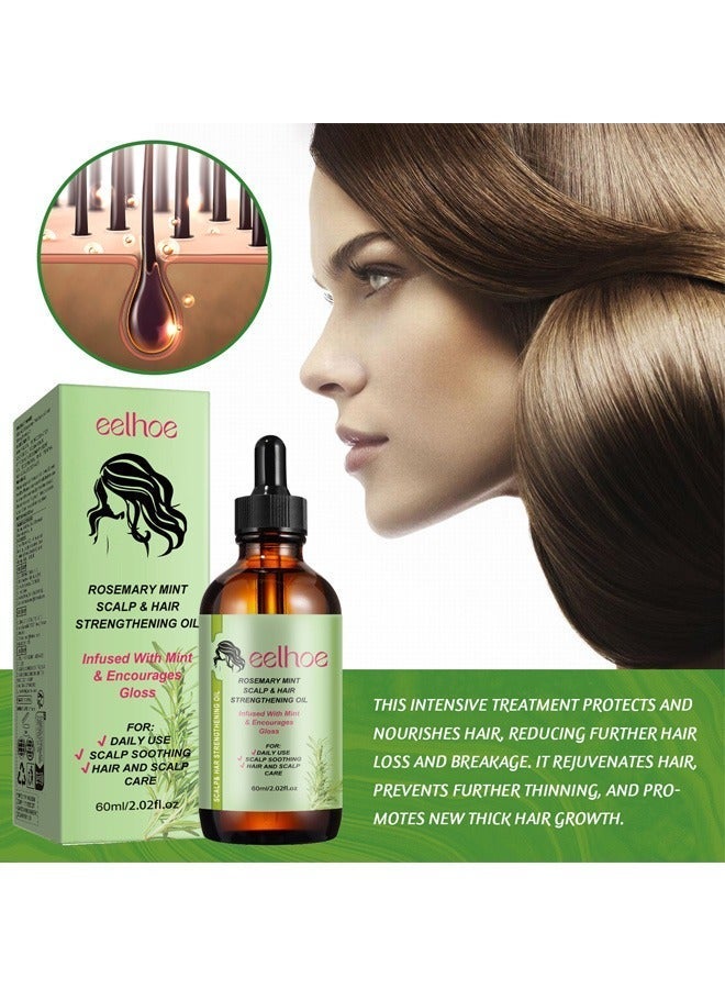 EELHOE 2PCS Rosemary Mint Scalp Hair Strengthening Oil For Hair Growth Hair Care - Image 2