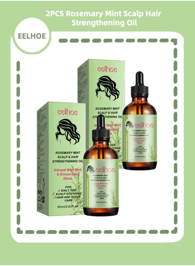 EELHOE 2PCS Rosemary Mint Scalp Hair Strengthening Oil For Hair Growth Hair Care - Image 1