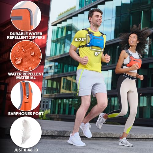 Trailoom Running Chest Pack, Reflective Vest, Water Repellent, Phone Holder, Men & Women, Workout Bag for Runners, Cycling, Biking, EDC Pouch, Jogging Carrier, Hidden Pocket, Lightweight (Orange) - Image 3