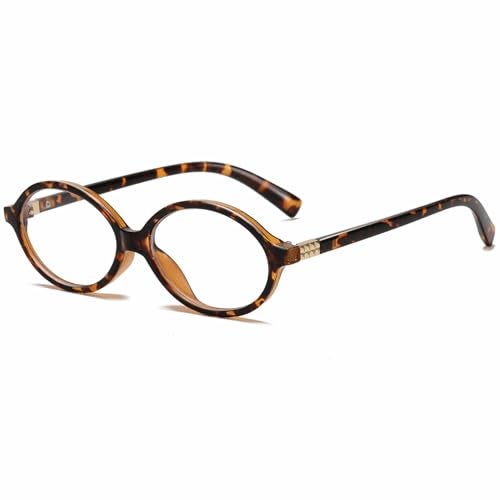 Breaksun Fashion Oval Glasses for Women Men Retro Round Tortoise Frame Blue Light Glasses Nerd Eyeglasses (Tortoise) - Image 1