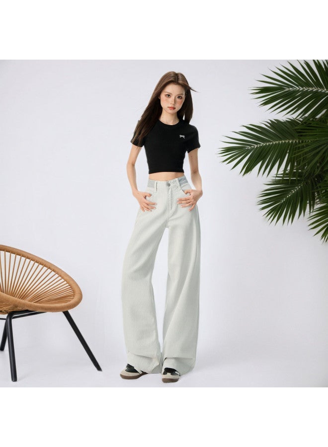 Tucano High-Waist Fashion Versatile Trendy Loose Wide-Leg Jeans, Lazy Style Pear-Shaped Figure-Flattering Floor-Length Pants - Image 5