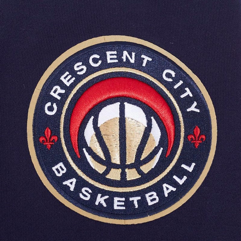 Pro Standard Mens NBA New Orleans Pelicans Retro Classics Pull Over Hoodie Midnight Navy/Red/Midnight Navy M - Image 4