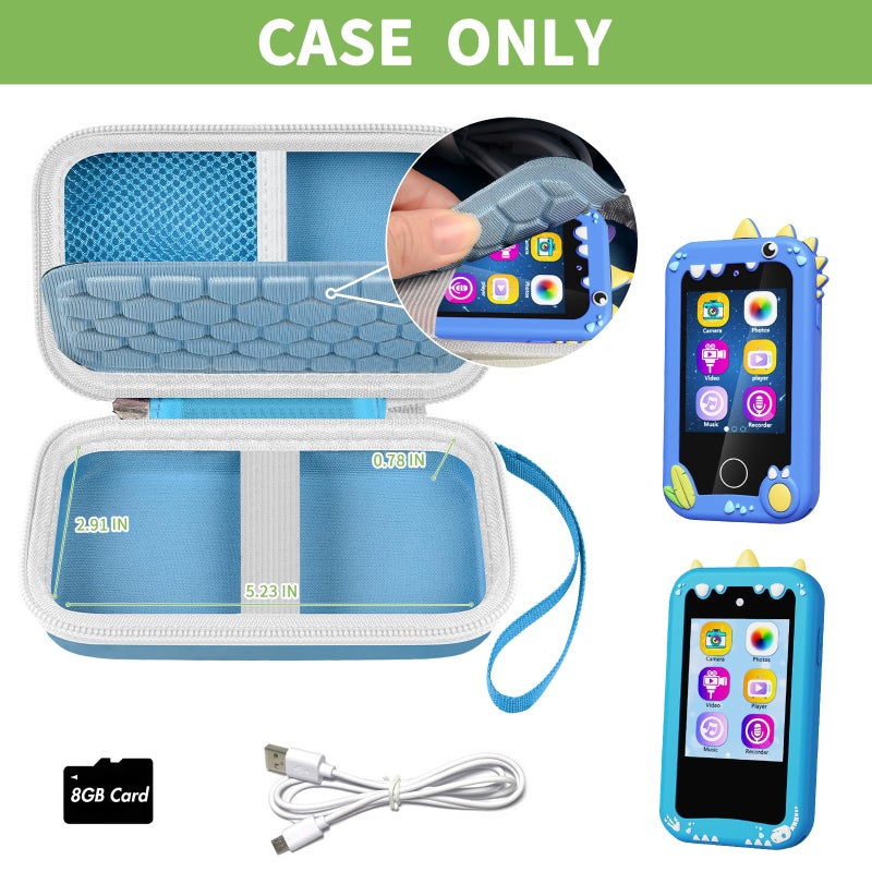 ALKOO Kids Smartphone Case | AI Digital Camera Bag | for Luoba/for WEOLULI/for Joozfee/for VOGBY Learning Toys | Holder for Play Cell Phone Size Up to 5 in(L) * 2.7 in(W) | Over 7 Years Age (Sky Blue) - Image 2