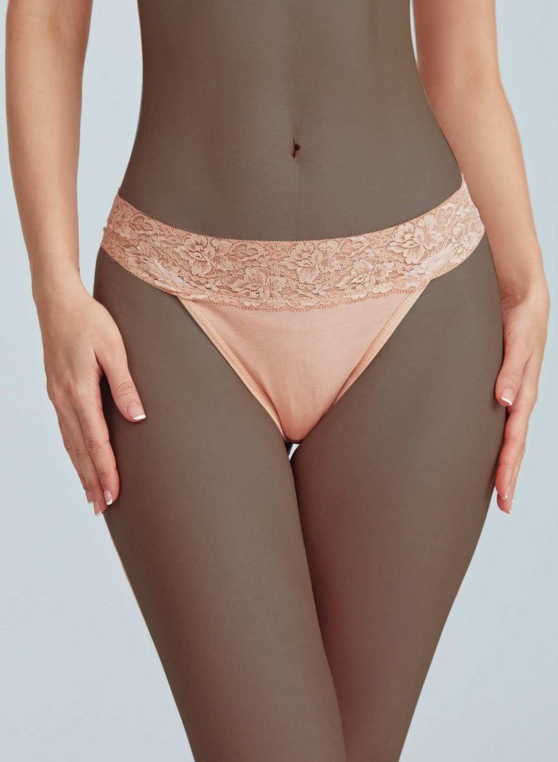 Contrast Lace Thong  - Image 1