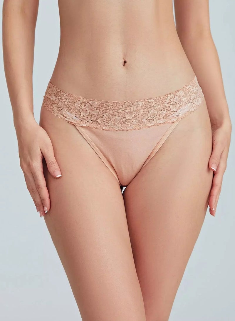 Contrast Lace Thong  - Image 2