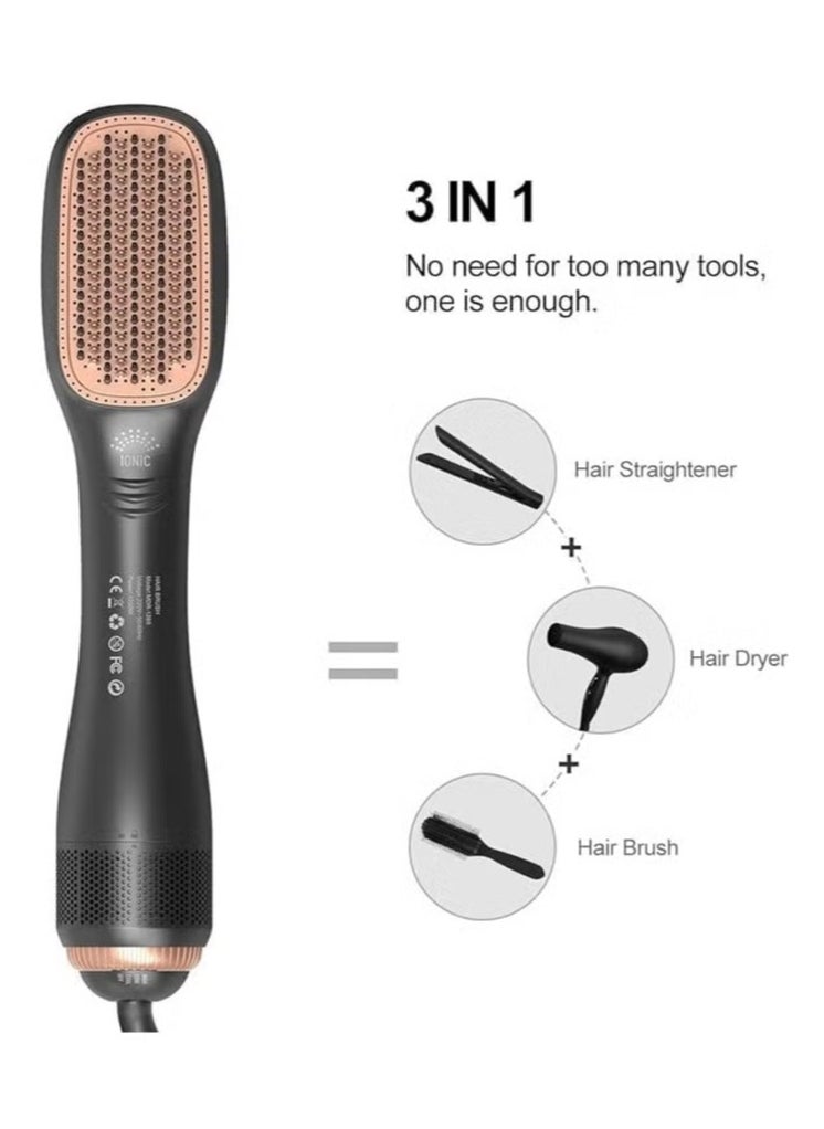 IONIC PROFESSIONAL 2 in 1 Styling Brush – Ceramic Heated Straightener & Volumizer for Smooth Hair, Quick Frizz-Free Finish, Fast Drying, Anti-Static, Versatile Hair Tool for All Hair Types – Ideal for Women, Salon-Quality Results  - Image 3