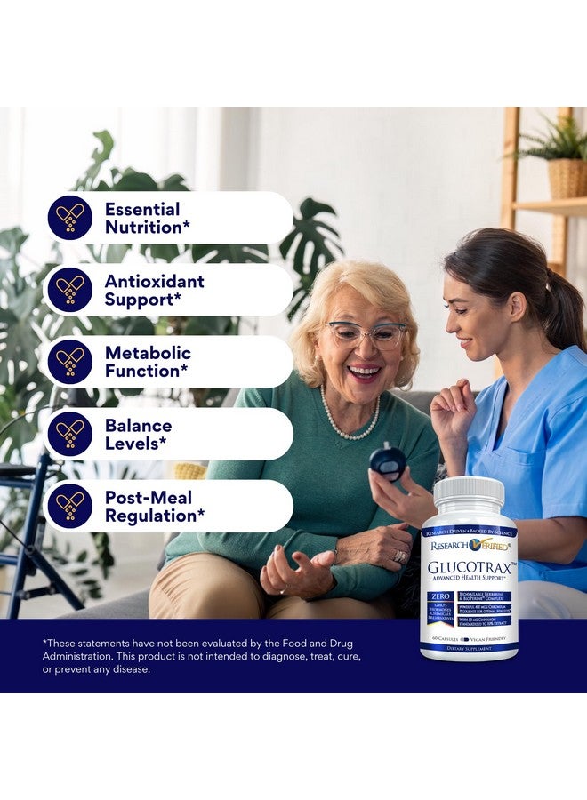 Research Verified Glucotrax - Berberine, Chromium Picolinate, Cinnamon, Gymnema - 1 Month Supply - 60 Capsules - Image 3