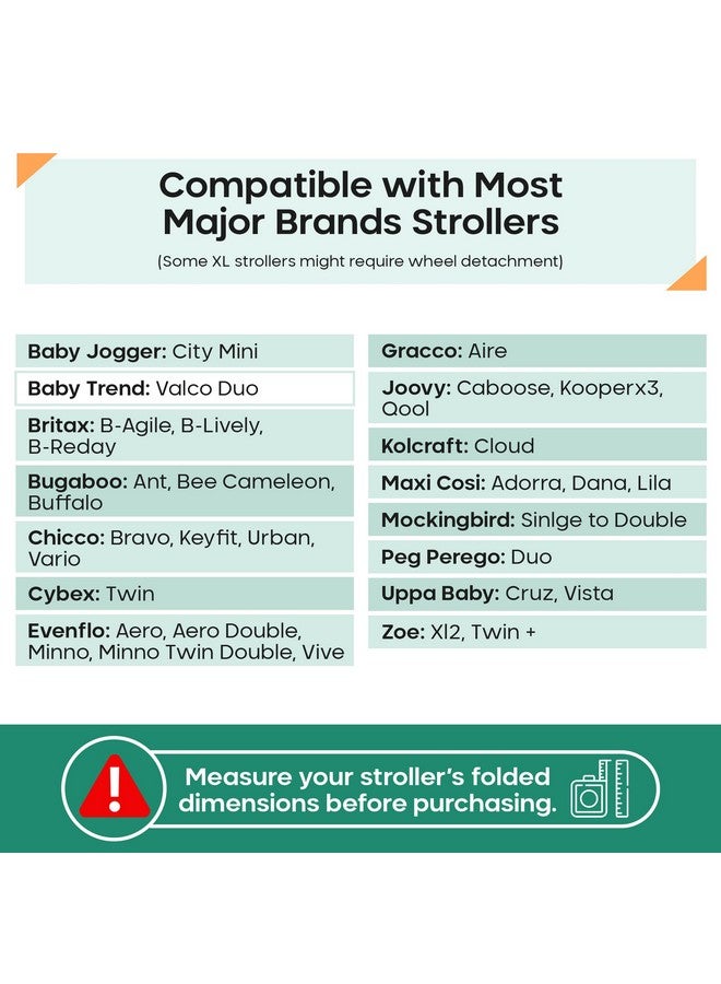 reperkid Medium Stroller Bag for Airplane Travel, Black & Red, 42" H x26 W x13 D, Fits Most Single Strollers Incl. Jogging & Standard Models - Premium Waterproof Cover, Adjustable Shoulder Straps - Image 1