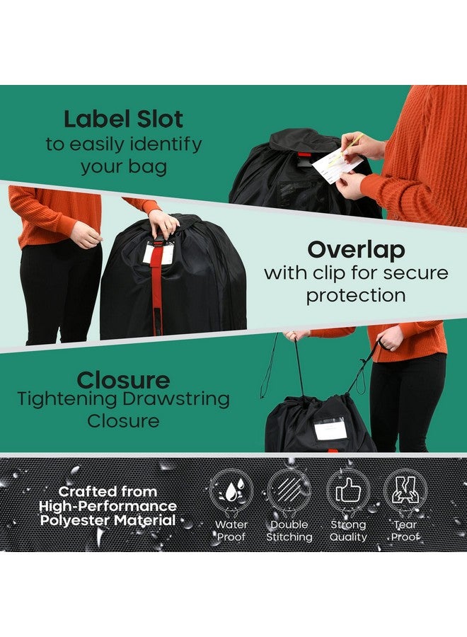 reperkid Medium Stroller Bag for Airplane Travel, Black & Red, 42" H x26 W x13 D, Fits Most Single Strollers Incl. Jogging & Standard Models - Premium Waterproof Cover, Adjustable Shoulder Straps - Image 3