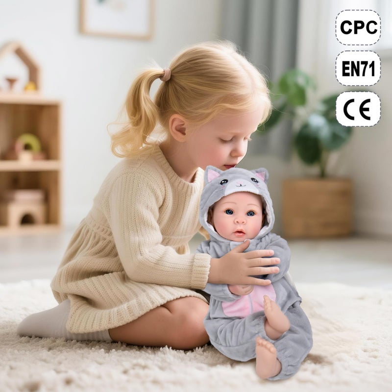 Aori Lifelike Baby Dolls - Realistic 17-Inch Baby Girl with Cute Lightweight Body, Real Life Baby Doll Set with Accessories for 3+ Kids Girls & Collection - Image 4