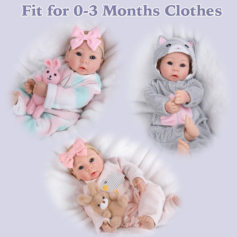Aori Lifelike Baby Dolls - Realistic 17-Inch Baby Girl with Cute Lightweight Body, Real Life Baby Doll Set with Accessories for 3+ Kids Girls & Collection - Image 3
