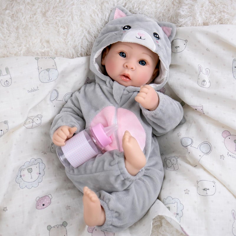 Aori Lifelike Baby Dolls - Realistic 17-Inch Baby Girl with Cute Lightweight Body, Real Life Baby Doll Set with Accessories for 3+ Kids Girls & Collection - Image 5