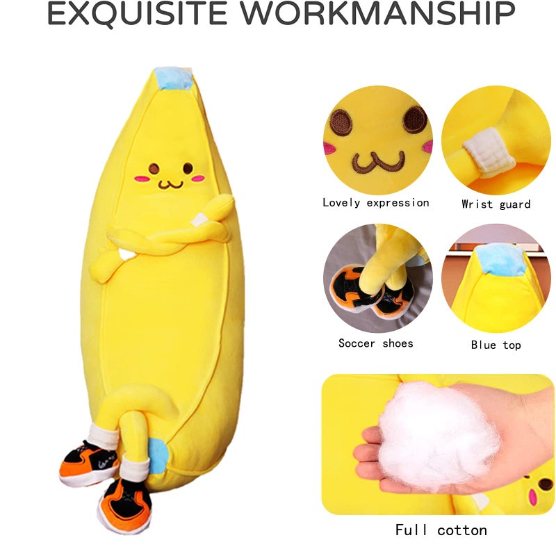 lvhua Bananaplush Stuffed Animal Cute Fruit Plushie Hugging Pillow Long Plush Toys Sleeping Doll Gift for Birthday, Valentine, Christmas - Image 5