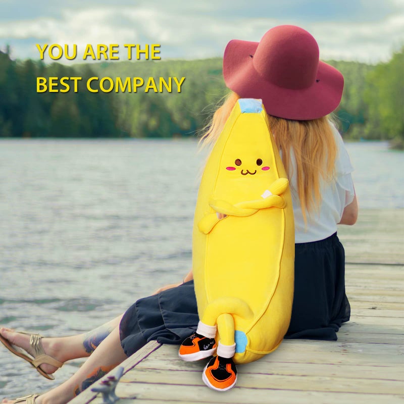lvhua Bananaplush Stuffed Animal Cute Fruit Plushie Hugging Pillow Long Plush Toys Sleeping Doll Gift for Birthday, Valentine, Christmas - Image 3