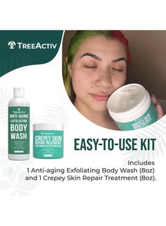 TreeActiv Crepey Skin Repair Kit, Includes Anti-Aging Exfoliating Body