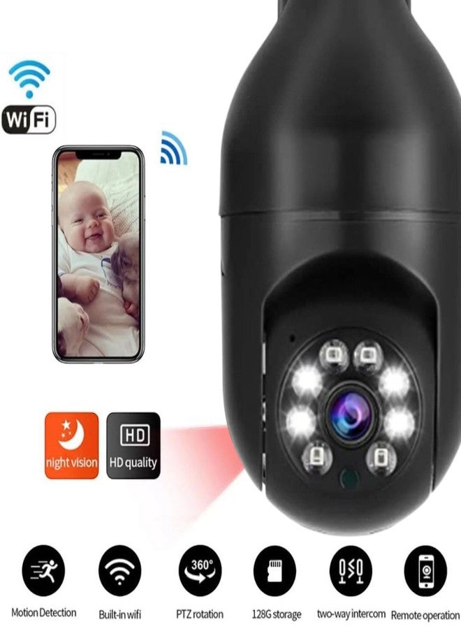 كاميرا مراقبة لاسلكية بتقنية الواي فاي، بدقة 1080p عالية الوضوح، بزاوية رؤية 360 درجة، مزودة بإضاءة LED، رؤية ليلية، تتبع تلقائي، تنبيهات الحركة، صوت ثنائي الاتجاه. - Image 2