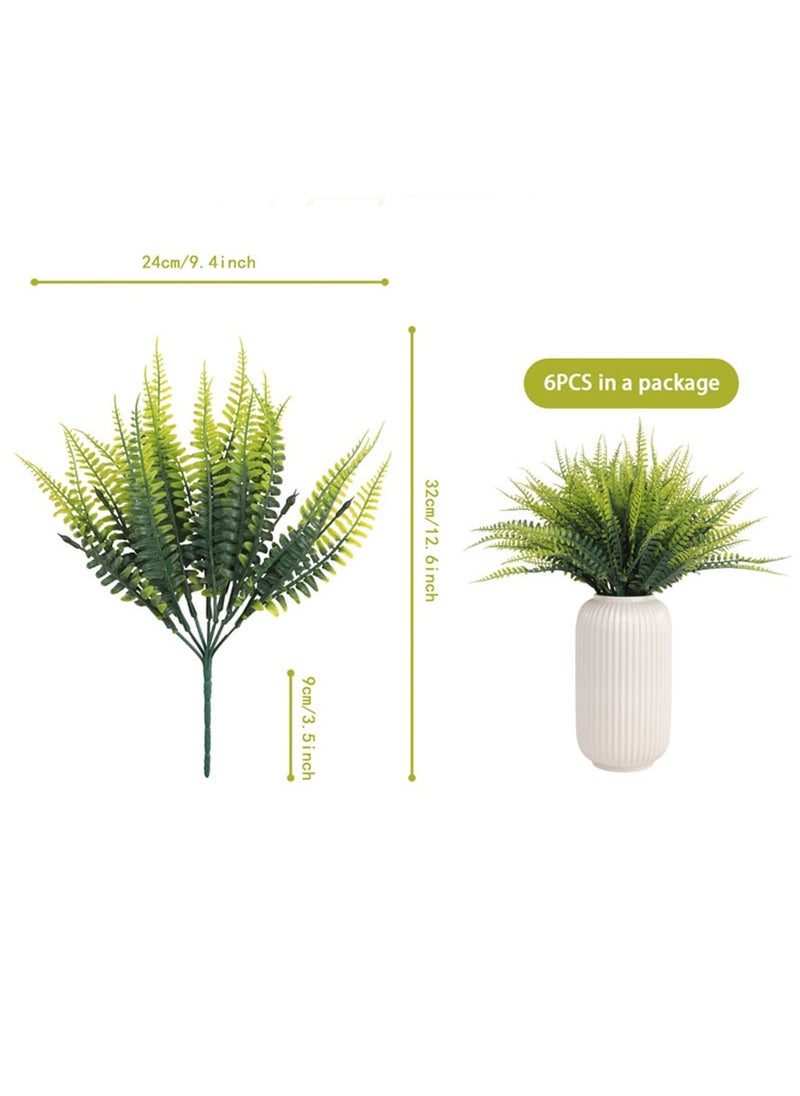 Arabest - 6 Pieces Of Simulation Of Persian Leaves Bouquet Decorative Ornaments Plant Wall With Material Greenery (Vase Is Not Included) - Image 1