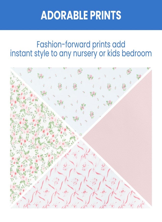 Delta Children 100% Cotton Flannel Baby Receiving Blankets for Girls and Boys - 30x30 Inches (Pack of 4), Pink Floral - Image 5