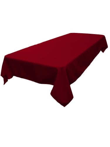 LA Linen Polyester Poplin Washable Rectangular Tablecloth Stain and Wrinkle Resistant Table Cover 60x84 Fabric Table Cloth for Dinning Kitchen Party Holiday 60 by 84Inch Burgundy