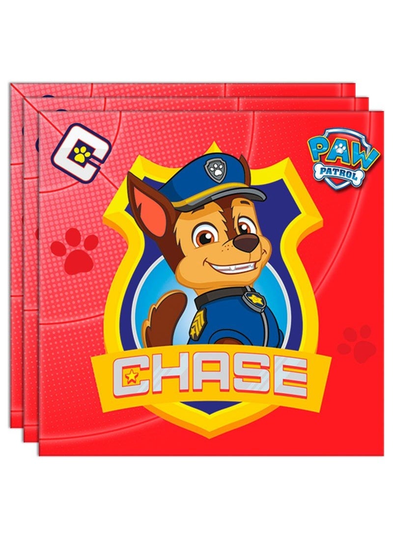 Paw Patrol Disposable Napkins Red Paper 33cm 16-Pack