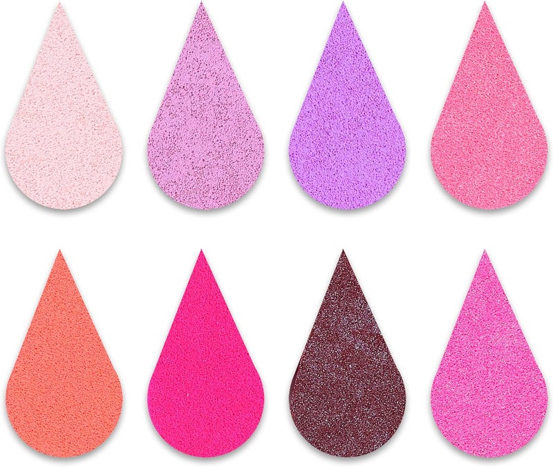 YPSelected 8 Assorted Multi Colours Waterdrop Shaped Craft Rubber Stamps Petal Ink Pads for Paper Wood Fabric (Set 1024) - Image 3
