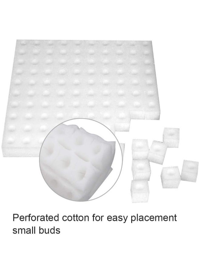 Hydroponic Sponge Planting Tool, Soilless Cultivation Seedling Square Sponges for Small Bud Growth, 4 Sheets