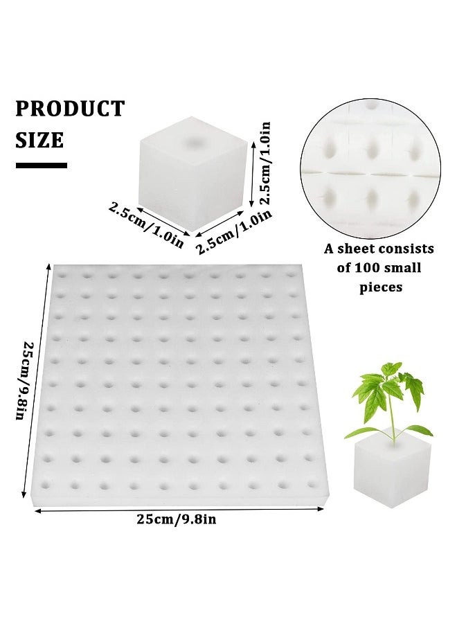Hydroponic Sponge Planting Tool, Soilless Cultivation Seedling Square Sponges for Small Bud Growth, 4 Sheets