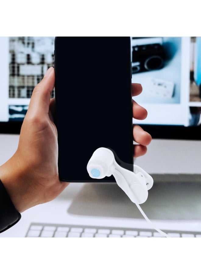 Auto-clicker Device for Mobile Phone and Tablet Computer Screen, Automatic Phone Live Broadcasts Gaming Phones Auto Clicker for Mobile Phone Clicker, Bracket Phone Clicker for Giving a Like inTiktok , Mini ABS White , 5X2CM  - Image 4