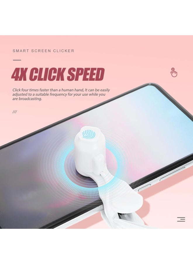 Auto-clicker Device for Mobile Phone and Tablet Computer Screen, Automatic Phone Live Broadcasts Gaming Phones Auto Clicker for Mobile Phone Clicker, Bracket Phone Clicker for Giving a Like inTiktok , Mini ABS White , 5X2CM  - Image 2