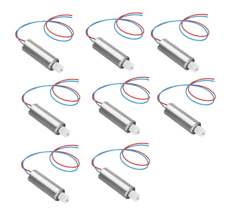 INVENTO 8pcs 3.7V 7x16mm 716 Micro Coreless High Speed DC Motor with 11 teeth Plastic Gear mounted for Quadcopter Helicopter Tiny Toy Drones - Image 1