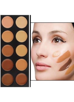 Vodisa Vodisa 10 Colour Makeup Contour Palette-Cream Concealer Kit- Blemish Face Contouring Highlighter Palette- Sleek Cosmetics Professional Base Foundation Beauty Make up Cream Makeup Blemish Pallet  - Image 2