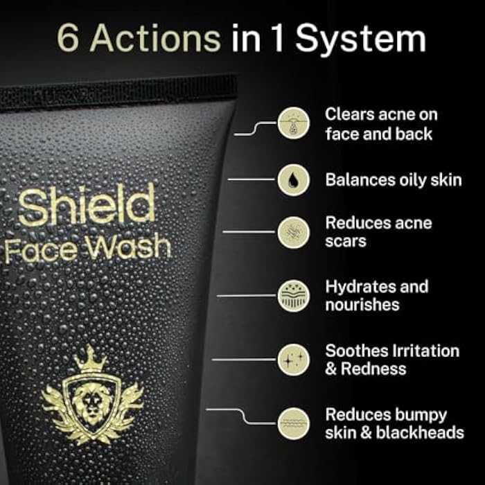 Shield Acne System for Men and Boys, Face Wash, Moisturizer, Pimple Patches, Shield Men's Skin Care Set (2 Months) - Image 2