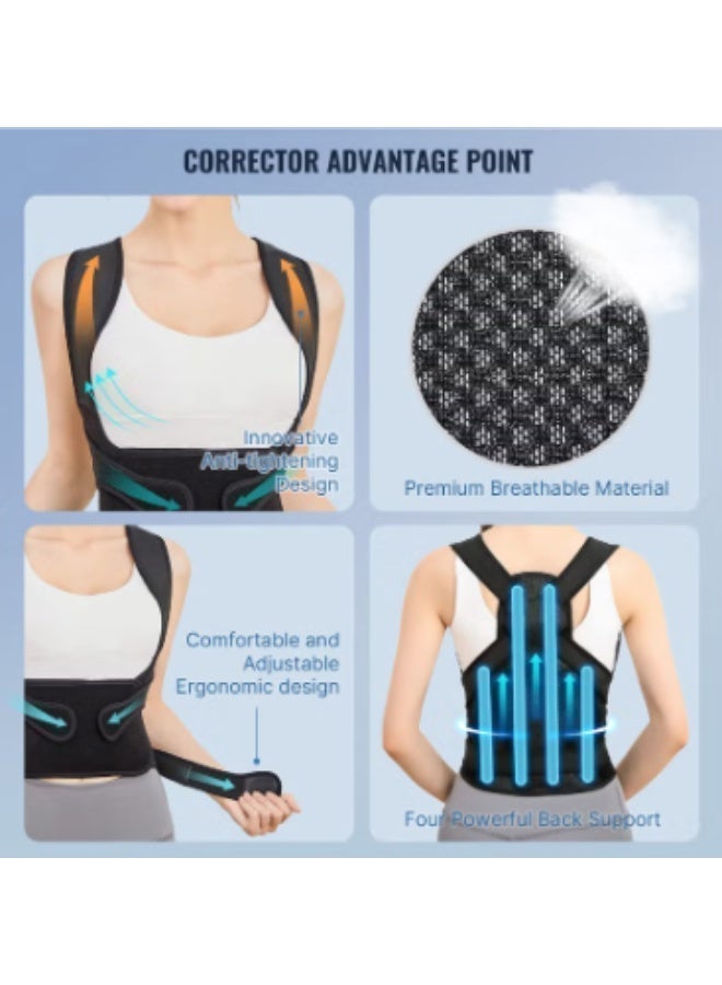 virenia Back Brace & Posture Corrector for Women and Men – Adjustable Back Straightener for Scoliosis, Hunchback Correction – Spine Corrector Support for Lower Back Pain Relief – Breathable, Comfortable Posture Trainer for Office, Working, Daily Use – Size S - Image 2