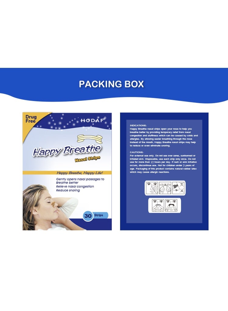 Hodaf 30 Pcs Nasal Strips Clear for Stop Snoring - Image 2