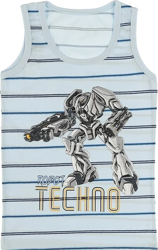 Donella 5 Pack Techno Robot Printed Boy Undershirt - 77711134HG