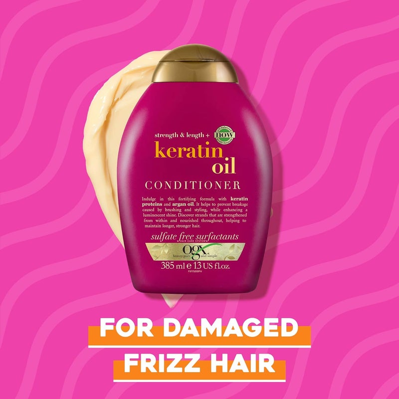 OGX, Conditioner, Strength & Length+ Keratin Oil, New Gentle and PH Balanced Formula, 385ml - Image 4