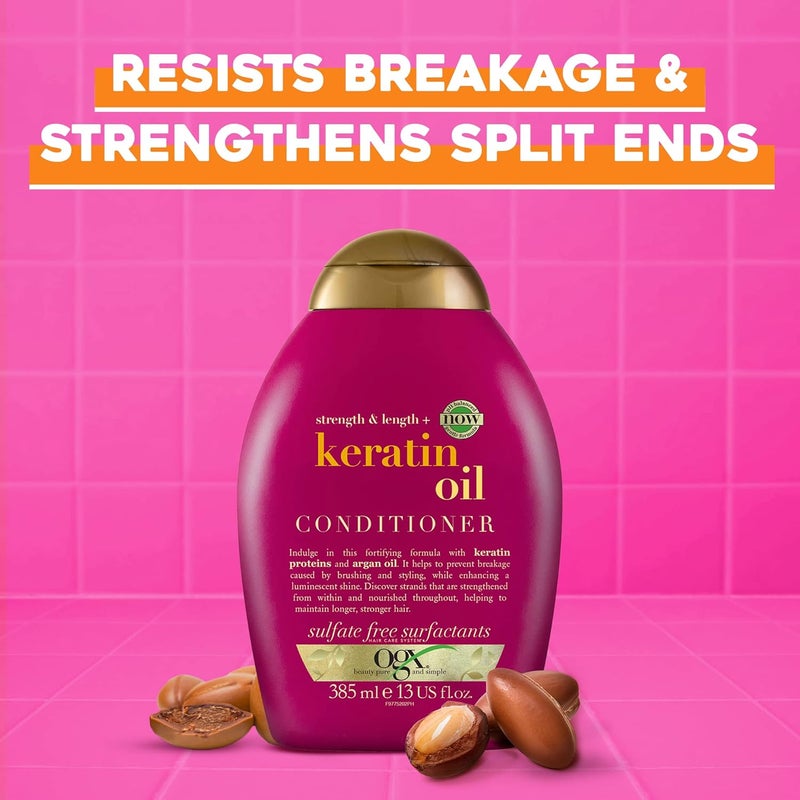 OGX, Conditioner, Strength & Length+ Keratin Oil, New Gentle and PH Balanced Formula, 385ml - Image 2