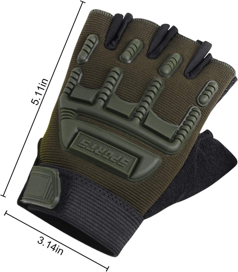 Clobeau Biking Gloves Kids Boys Girls Cycling Exercise Half Finger Fingerless Gloves Child Motor Bike Riding Anti-Slip Weight Lifting Bikes Workout Climbing Bicycle Glove Gym Skate Glove - Image 5