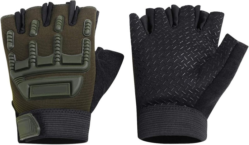 Clobeau Biking Gloves Kids Boys Girls Cycling Exercise Half Finger Fingerless Gloves Child Motor Bike Riding Anti-Slip Weight Lifting Bikes Workout Climbing Bicycle Glove Gym Skate Glove - Image 1