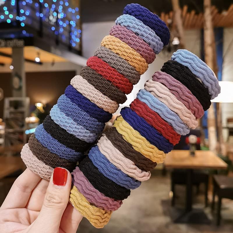 Elina Fancy Multi Color Elastic Hair Ponytail Holder Soft Non Slip Tight Stretchable Rubber Bands for School Girls/Women, Hair tie (Pack of 30)(Multicolor) - Image 5